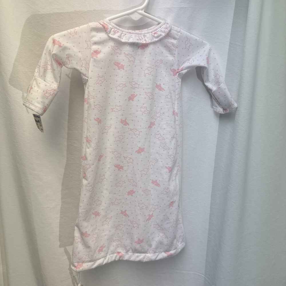 NWT Vintage CARTERS sleep gown Preemie Pink ELEPHANT Made in USA Ruffle Neck